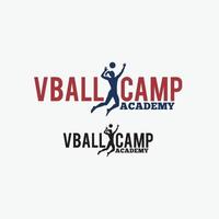 volleybal badge logo vector ontwerpsjabloon