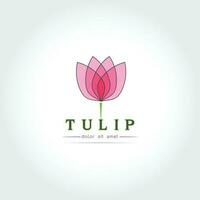 gemakkelijk tulp knop met bladeren ontwerp vector