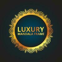 luxe gouden mandala kader ontwerp vector