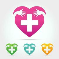 hart met kruis teken icoon vector