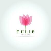 gemakkelijk tulp knop met bladeren ontwerp vector