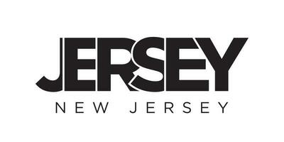 Jersey, nieuw Jersey, Verenigde Staten van Amerika typografie leuze ontwerp. Amerika logo met grafisch stad belettering voor afdrukken en web. vector