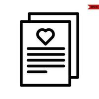liefde in papier document lijn icoon vector
