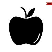 appel fruit glyph icoon vector