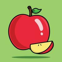 vlak stijl rood appel fruit tekenfilm vector icoon illustratie voedsel