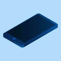 3d illustratie van smartphone in blauw kleur. vector