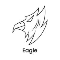 illustratie van hoofd adelaar met lijn kunst stijl. gemakkelijk, minimaal en creatief concept. gebruikt voor logo, icoon, symbool of mascotte vector