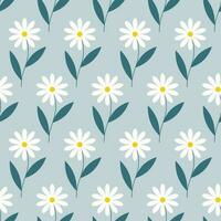 naadloos patroon van hand- getrokken retro stijl madeliefje bloemen Aan geïsoleerd achtergrond. ontwerp voor lente, moeders dag, Pasen viering, scrapbooken, kinderkamer decor, huis decor, papier ambachten. vector