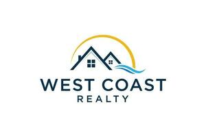 west kust huis logo ontwerp vector