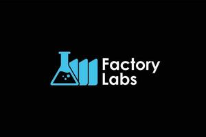 glas laboratorium fabriek logo ontwerp vector