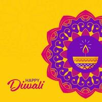 gelukkig diwali viering achtergrond met kleurrijk rangoli of mandala patroon. vector