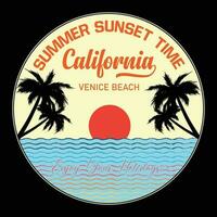 zomer zonsondergang tijd Californië Venetië strand genieten uw vakantie t-shirt ontwerp vector illustratie