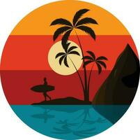 zomer surfing strand t-shirt ontwerp vector illustratie