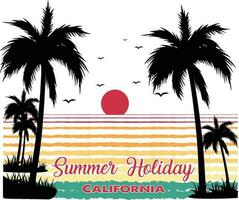 zomer vakantie Californië t-shirt ontwerp vector illustratie