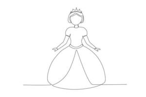 een jong koningin vervelend een lang jurk vector