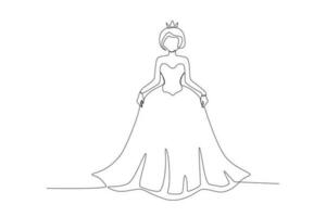 een koningin vervelend een mooi jurk vector