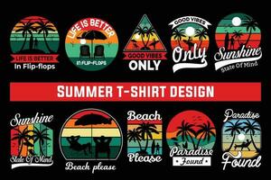 zomer t-shirt ontwerp bundel, zomer strand vakantie t-shirts, zomer surfing t-shirt vector ontwerp