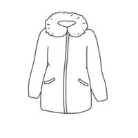 kogelvis winter jasje geïsoleerd Aan wit. tekening schets illustratie. warm bovenkleding vector