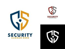 brief gs schild logo, veiligheid logo bescherming symbool vector logo ontwerp