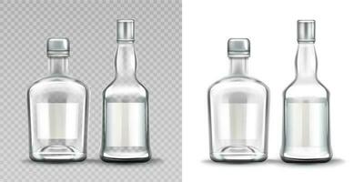 glas flessen divers vormen. wodka, rum, whisky vector