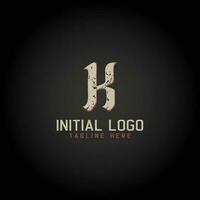logo van k alfabet eerste gotisch stijl icoon ontwerp vector