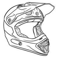 helm voor rijden motorcross Fietsen. hoofd bescherming. enduro sport. vector