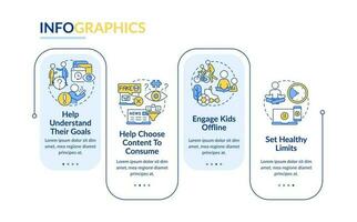 hou op doomsurfen tip voor tieners rechthoek infographic sjabloon. gegevens visualisatie met 4 stappen. bewerkbare tijdlijn info grafiek. workflow lay-out met lijn pictogrammen vector