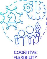 cognitief flexibiliteit blauw helling concept icoon. mentaal vermogen naar aanpassen. leider flexibiliteit type abstract idee dun lijn illustratie. geïsoleerd schets tekening vector