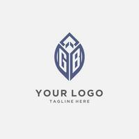 nl logo met blad vorm geven aan, schoon en modern monogram eerste logo ontwerp vector