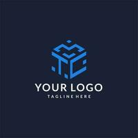 tc logo zeshoek ontwerpen, het beste monogram eerste logo met zeshoekig vorm ontwerp ideeën vector