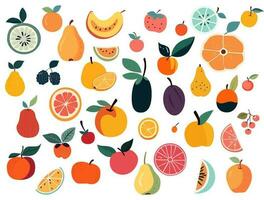 gemakkelijk tekening fruit set. vector illustratie