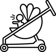 baby in een wandelwagen icoon vector illustratie