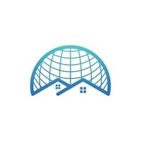 huis dak met wereldbol modern creatief logo vector
