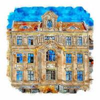 magdeburg duitsland aquarel schets hand getekende illustratie vector