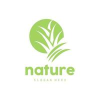 groen gras logo, natuur fabriek vector, landbouw blad gemakkelijk ontwerp, sjabloon icoon illustratie vector