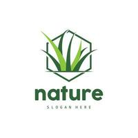 groen gras logo, natuur fabriek vector, landbouw blad gemakkelijk ontwerp, sjabloon icoon illustratie vector