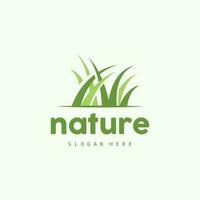 groen gras logo, natuur fabriek vector, landbouw blad gemakkelijk ontwerp, sjabloon icoon illustratie vector
