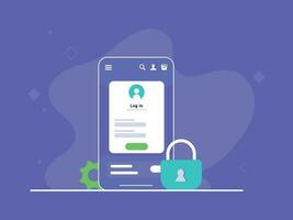 log in gebruiker account concept vlak ontwerp vector