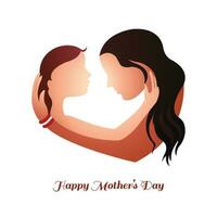 gelukkig moeders dag voor vrouw en kind liefde kaart achtergrond vector