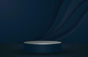 minimalistische blauw meetkundig podium voor Product presentaties vector
