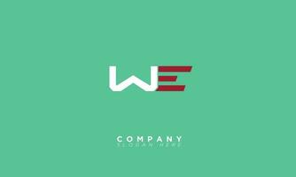 we alfabet letters initialen monogram logo ew, w en e vector