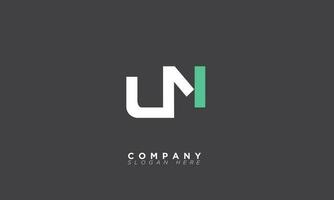 un alfabet brieven initialen monogram logo een, n en u vector