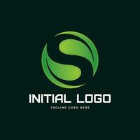 brief s bladeren logo icoon ontwerp vector sjabloon