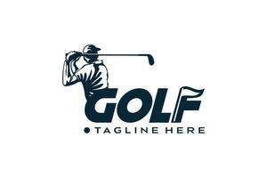 golf vector illustratie logo ontwerp met creatief silhouet concept