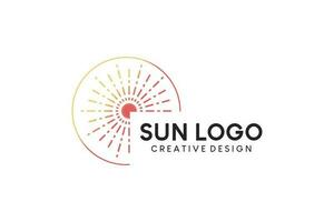 zon logo ontwerp met creatief abstract lijn stijl vector