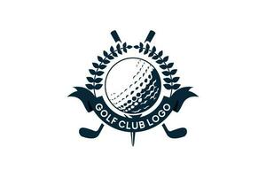 wijnoogst stijl golf symbool embleem logo ontwerp vector