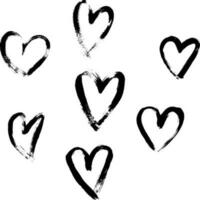 grunge harten Valentijn betalen afdrukken reeks vector
