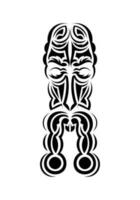 gezicht in traditioneel tribal stijl. klaar tatoeëren sjabloon. vlak stijl. vector illustratie.