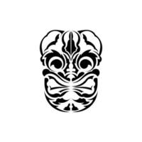 patroon masker. traditioneel totem symbool. zwart ornament. vector over- wit achtergrond.