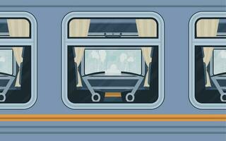 ramen trein. de trein is getoond buiten. tekenfilm stijl. vlak stijl. vector